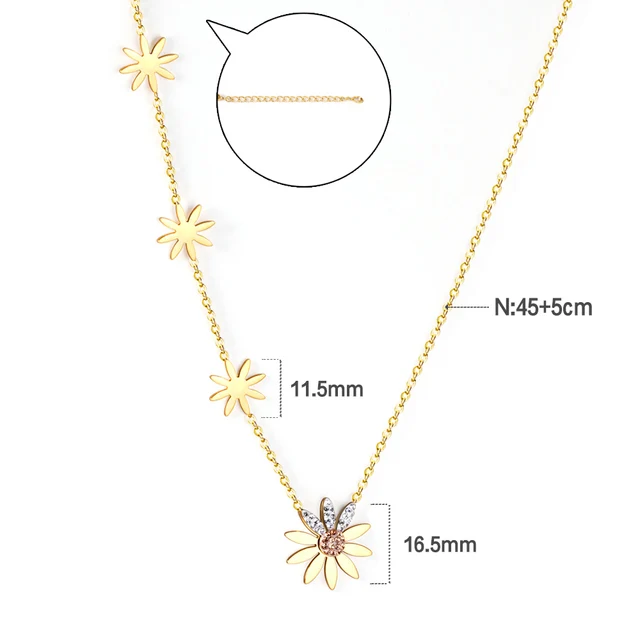 Dámský náhrdelník s přívěskem - květinové zlato