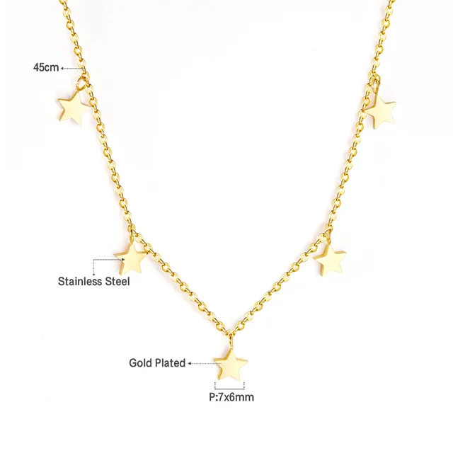 Dámský náhrdelník s přívěskem - hvězdné zlato-202451840