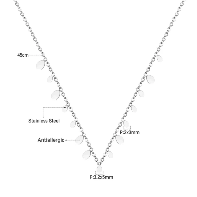 Dámský náhrdelník s přívěskem - oválný stříbrný
