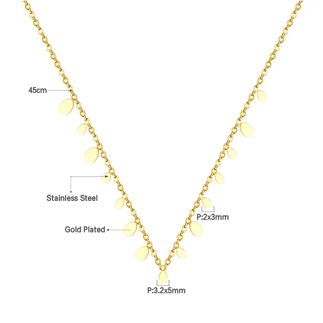 Dámský náhrdelník s přívěskem - oválné zlaté