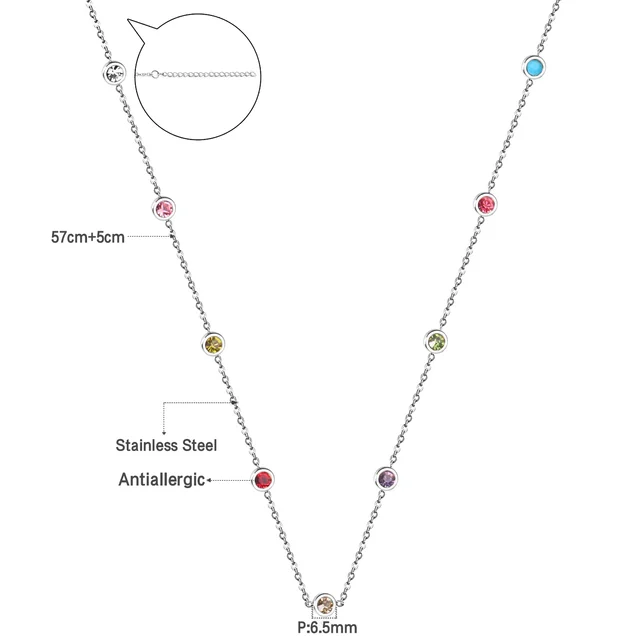 Dámský náhrdelník s přívěskem - křišťálové stříbro-203027829