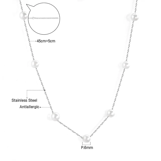 Dámský náhrdelník s přívěskem - perleťové stříbro