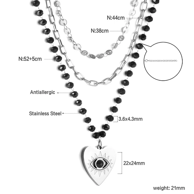 Ocelový náhrdelník s přívěskem - A74BS