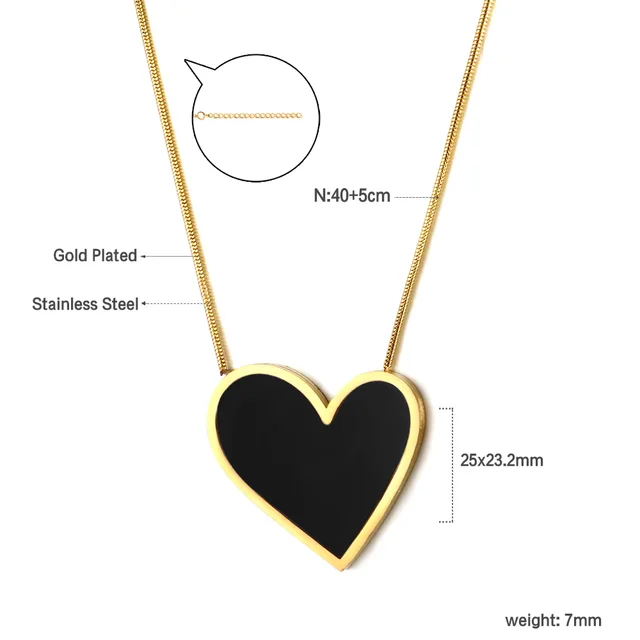 Ocelový náhrdelník s přívěskem - B06BG