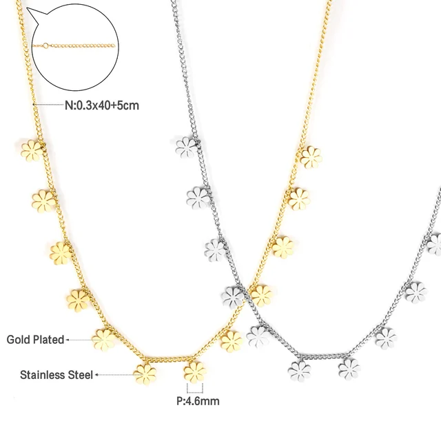 Luxusní vintage náhrdelník - 464S květina, Zlatá