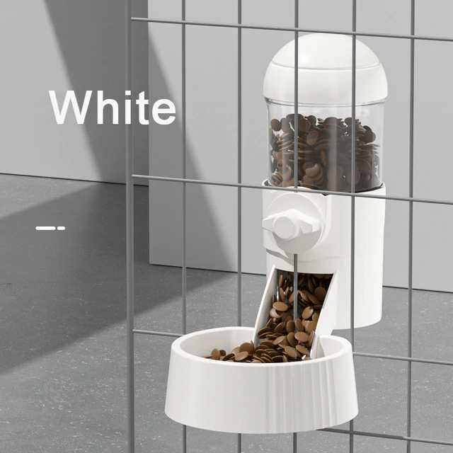 Závěsné automatické krmítko pro psy a kočky - Bílé jídlo