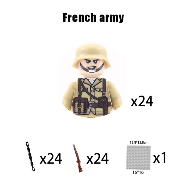 Stavební bloky válečníků s příslušenstvím | Styl Lego - Francouzská armáda-1189652669