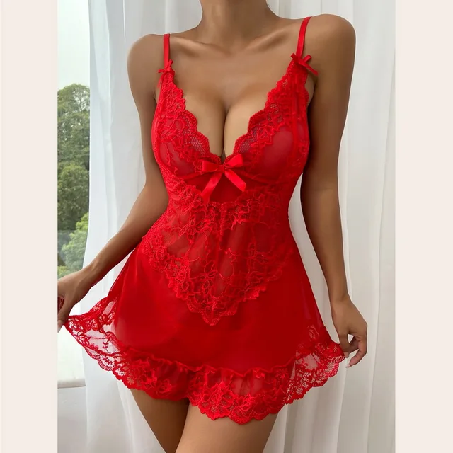 Erotické prádlo | sexy noční košilka - červená, L