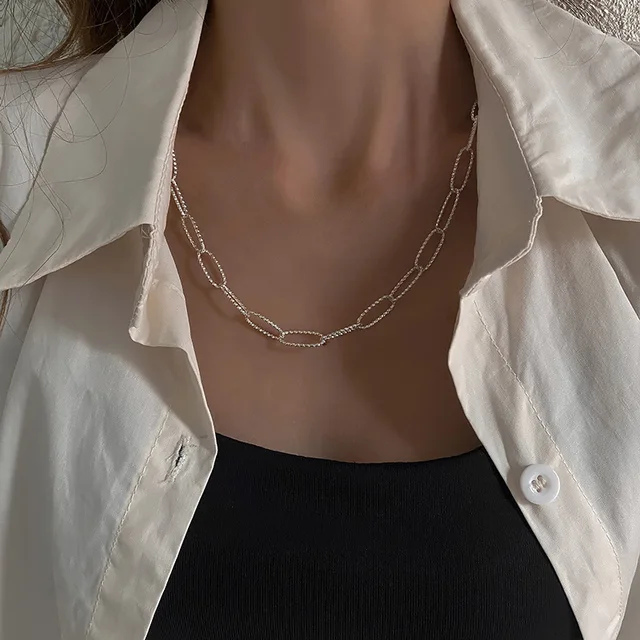 Luxusní dámský náhrdelník - 1ks stříbro-201673808