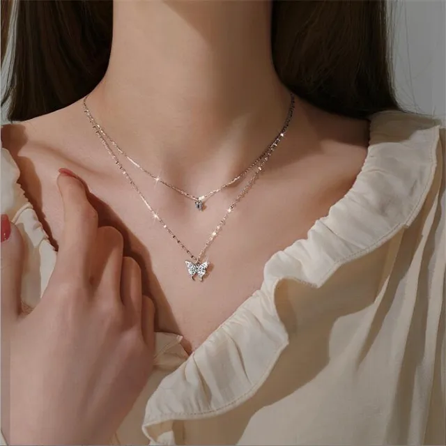 Luxusní dámský náhrdelník - Stříbrný