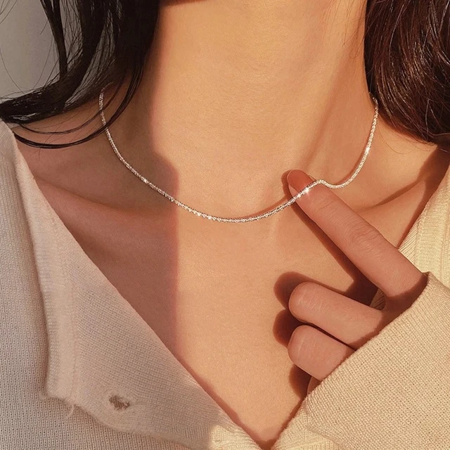 Luxusní dámský náhrdelník - 1ks stříbrný