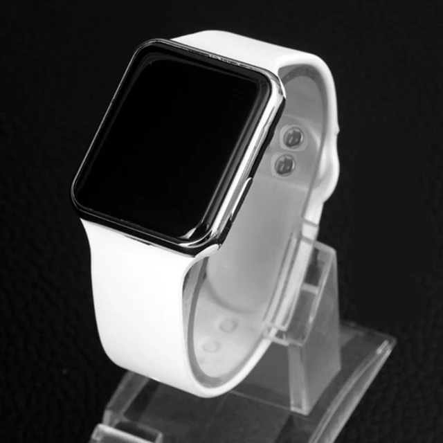 Módní dámské LED digitální hodinky - Bílo-stříbrná