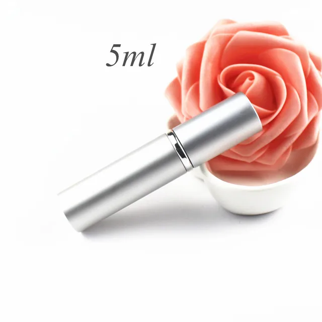 Elegantní hliníkový mini flakon na parfém - 5 ml stříbra