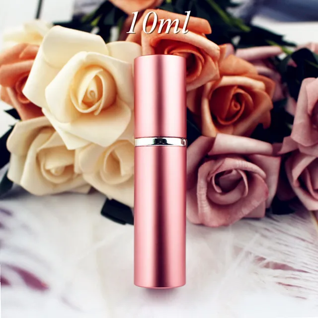 Elegantní hliníkový mini flakon na parfém - 10 ml růžové