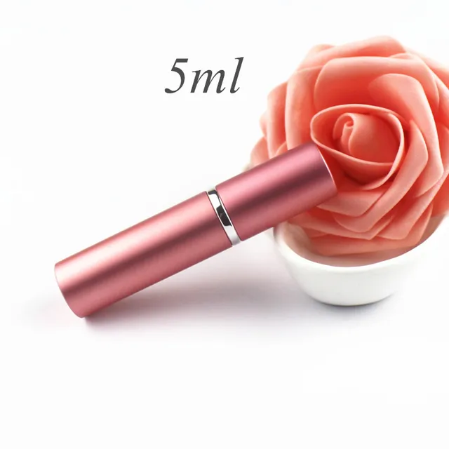 Elegantní hliníkový mini flakon na parfém - 5 ml růžové