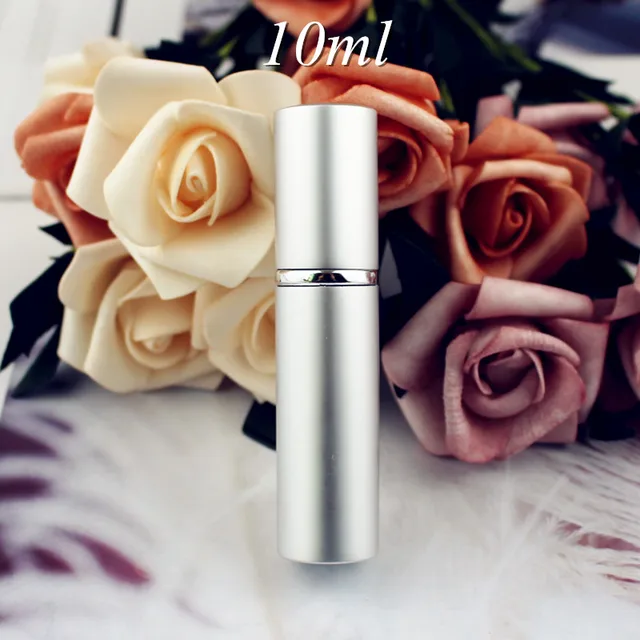 Elegantní hliníkový mini flakon na parfém - 10 ml stříbra