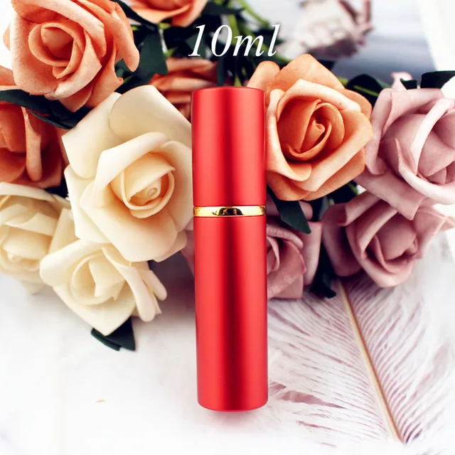 Elegantní hliníkový mini flakon na parfém - 10 ml červené