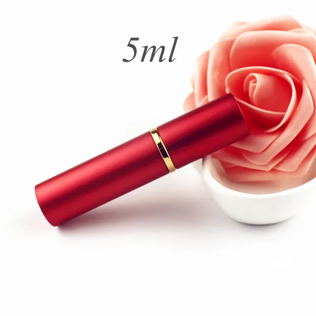 Elegantní hliníkový mini flakon na parfém - 5 ml červené