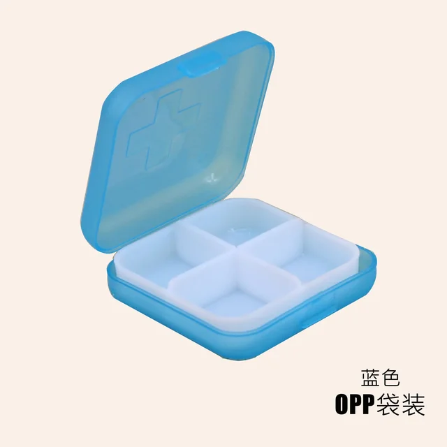 Krabička na léky | zásobník na léky s křížkem - Modrá