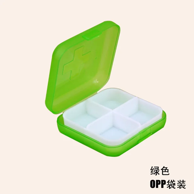 Krabička na léky | zásobník na léky s křížkem - Zelená