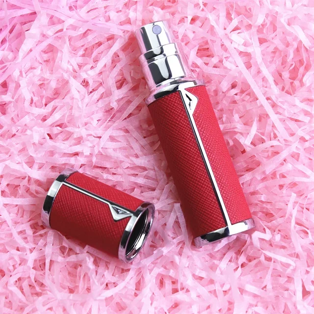 Stylová cestovní lahvička na parfém | 5ml - červená stříbrná