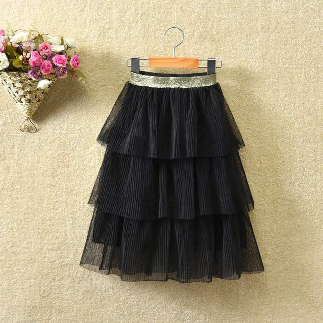 Dívčí tylová vrstvená sukně - Černá, 9 let