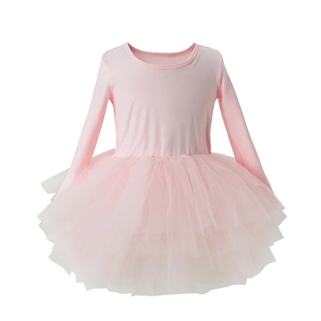 Dívčí baletní šaty s dlouhým rukávem