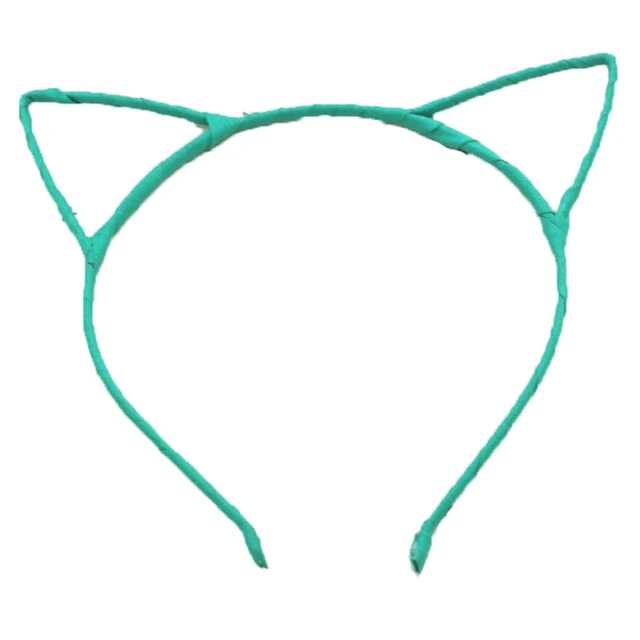 Ozdoba do vlasů | čelenka kočičí uši - Zelená