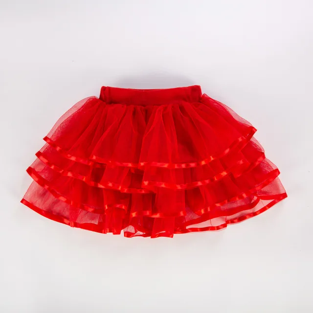 Tylová sukně pro malé princezny - červená, 3-4 roky