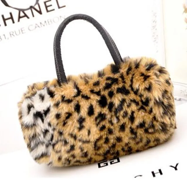 Stylová kabelka s kožíškem - Leopardí