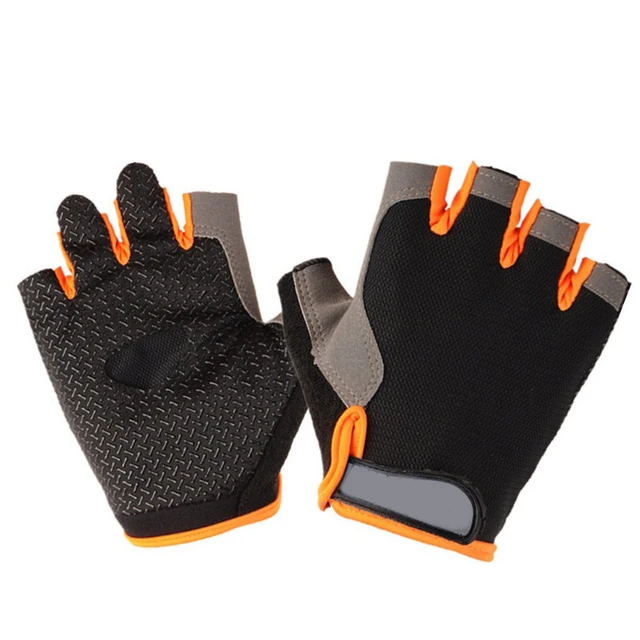 Cyklistické rukavice polodlouhé - oranžové, XL