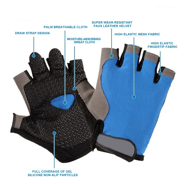 Cyklistické rukavice polodlouhé - tmavě modré, XL