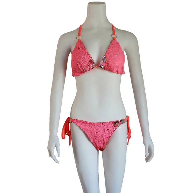 Sexy dámské plavky bikini s push-up efektem - Tmavě růžová, XL