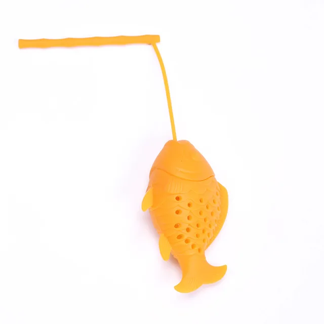 Sítko na sypaný čaj | silikonové sítko na čaj, styl rybka - Oranžová