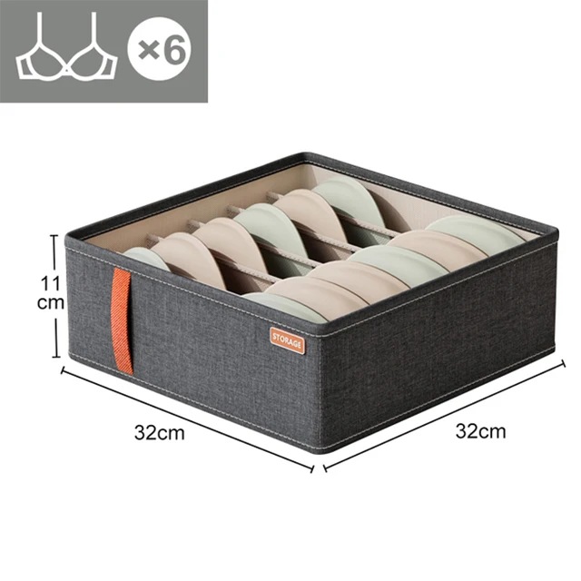 Úložný box na spodní prádlo a doplňky | Různé velikosti - 6 mřížek-námořnická šedá