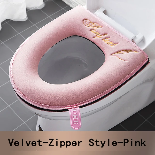 Polstrované univerzální WC sedátko - růžová-Zip