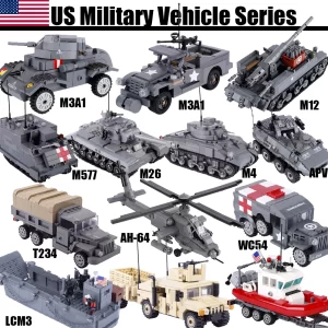 Stavebnice tanku M26 a vojenských vozidel | styl Lego