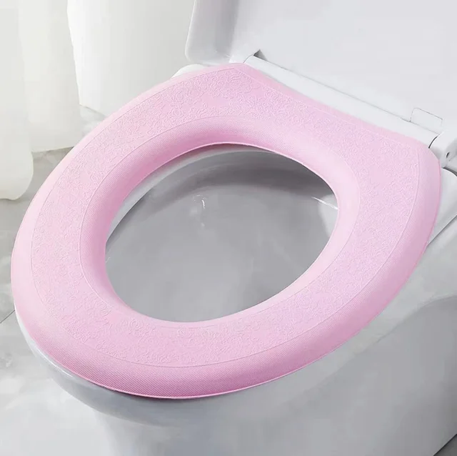 Samolepící polstrovaný potah na WC sedátko - růžový