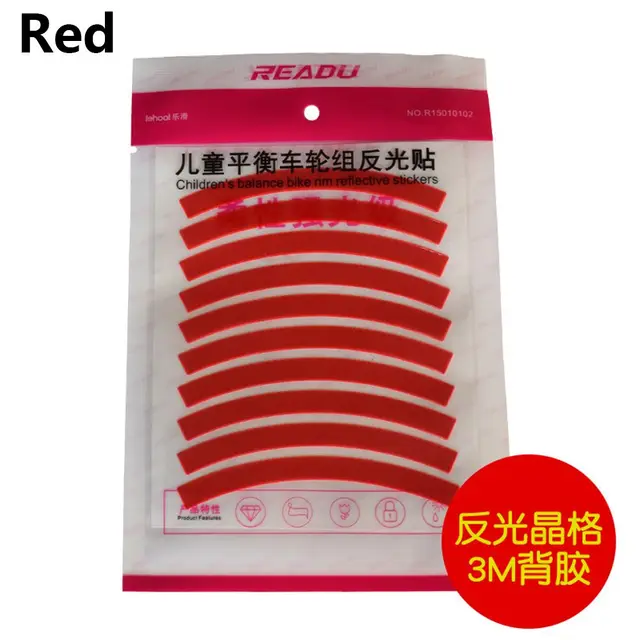 Reflexní prvky na kolo | reflexní páska 10 ks - červená