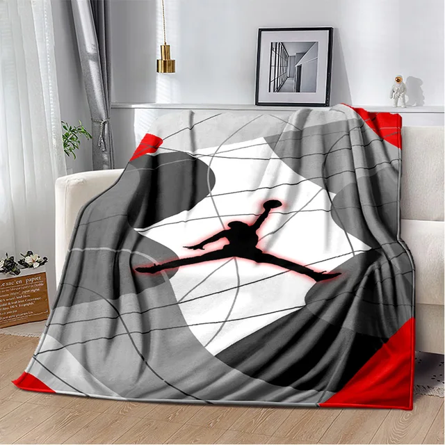 Flanelový přehoz | deka s motivem basketbalu - 21, 150 x 180 cm