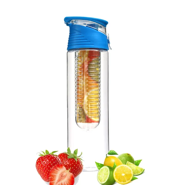 Láhev s filtrem na ovoce | láhev s difúzerem - Modrý, 700 ml