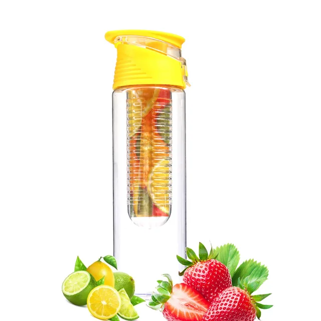 Láhev s filtrem na ovoce | láhev s difúzerem - žlutá, 800 ml