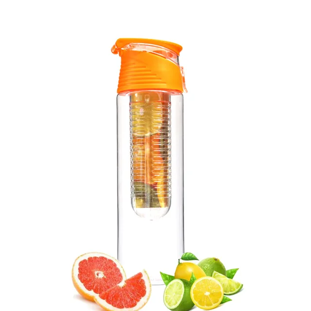 Láhev s filtrem na ovoce | láhev s difúzerem - Oranžový, 700 ml