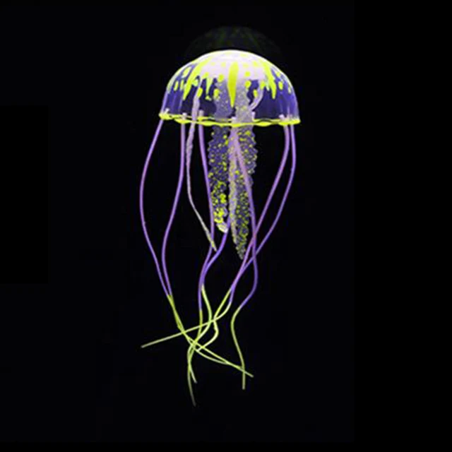 Medúza - dekorace do akvária - 5 druhů barev - žlutá