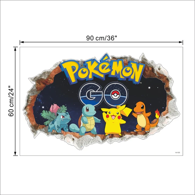 Dětská tapeta | samolepka Pokémon na zeď 3D - G