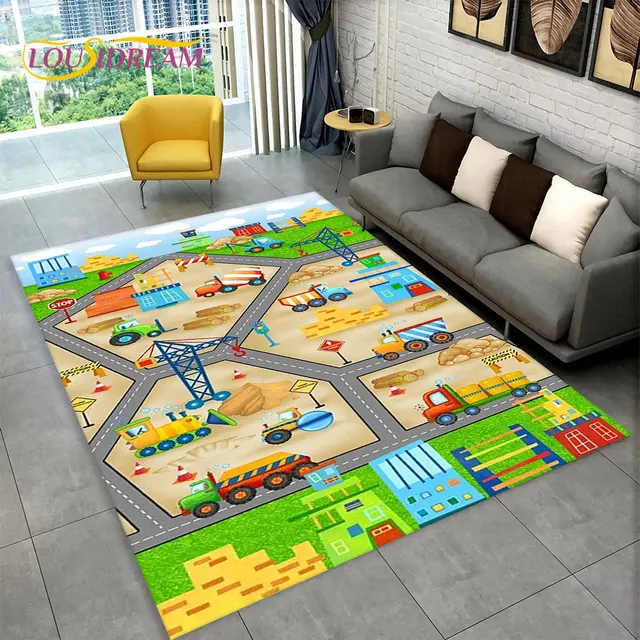 Dětský hrací koberec s motivem města a silnic - 16, 40x60cm