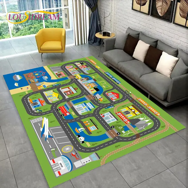 Dětský hrací koberec s motivem silnice - 3, 80x120cm