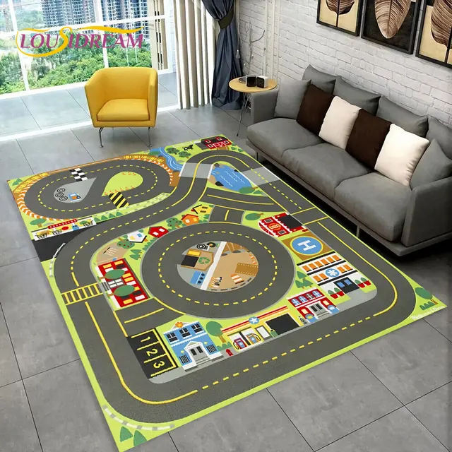 Dětský hrací koberec s motivem silnice - 5, 80x120cm