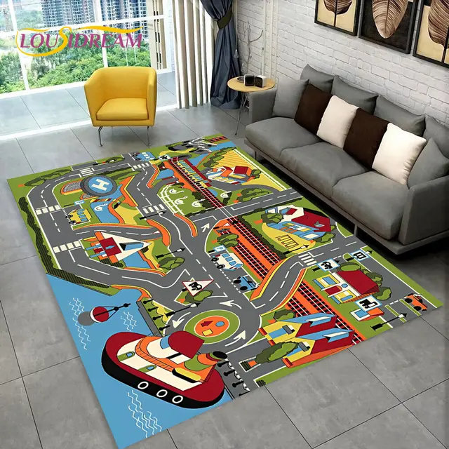 Dětský hrací koberec s motivem silnice - 7, 230x160cm