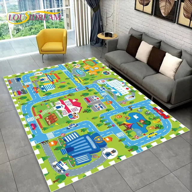 Dětský hrací koberec s motivem silnice - 8, 230x160cm
